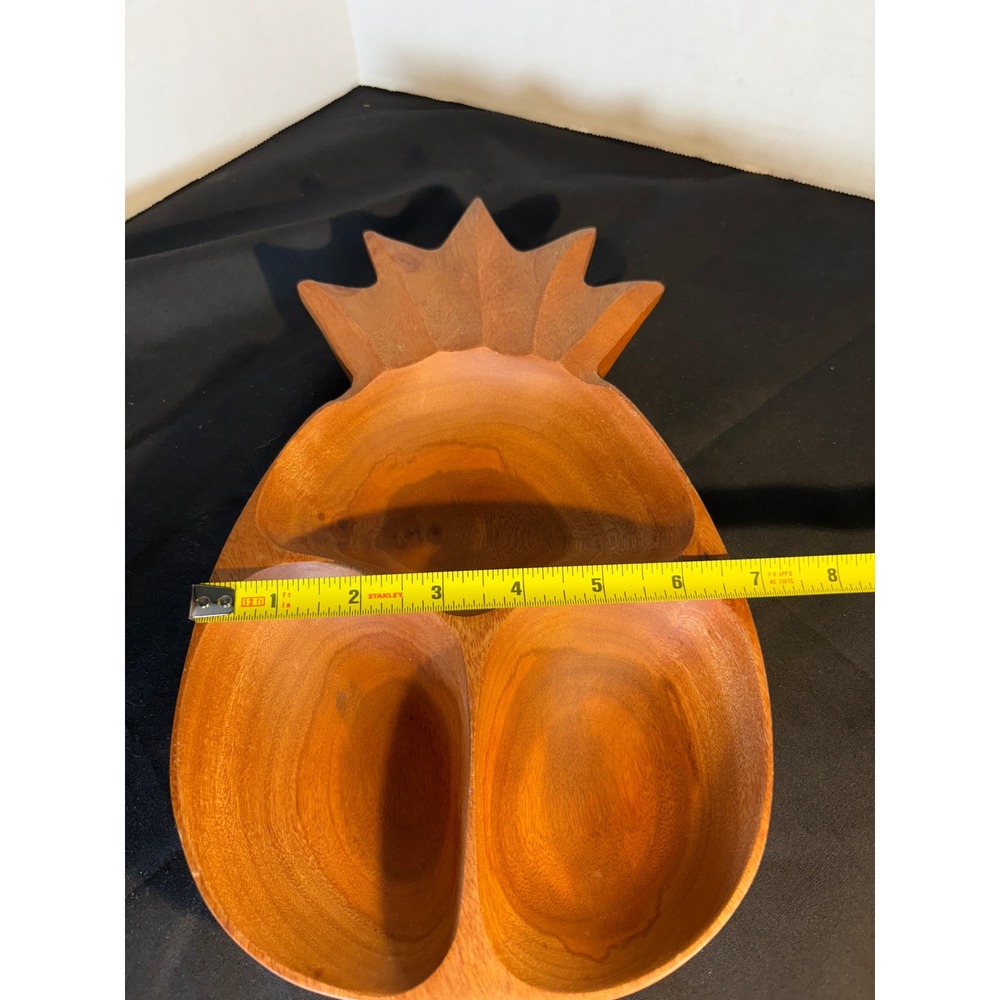 Lomano Wood Pineapple Shaped Divided Serving Tray Dish Made in Philippines - Picture 8 of 8